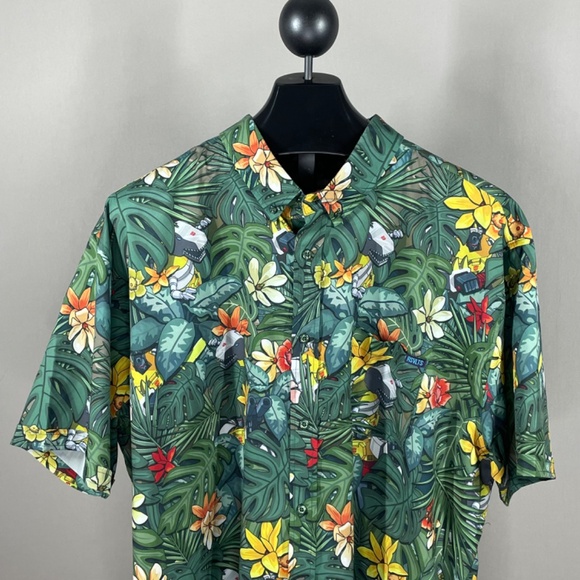RSVLTS Transformers Shirt Mens 3XL button up tropical floral dinosaur casual - Picture 2 of 11